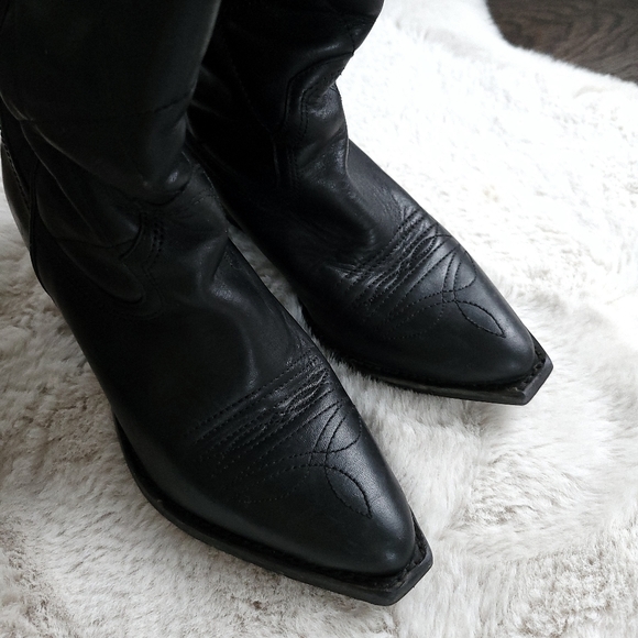 Sister X Soeur Free People Zeta Quilted Tall Leather Cowboy Boots - Picture 5 of 15